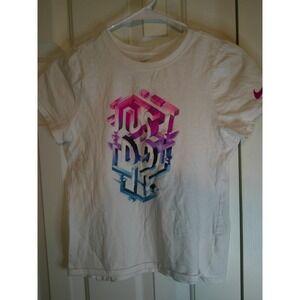 Nike‎ Just Do It Graphic Tee Athletic Cut Short Sleeve Top White XL